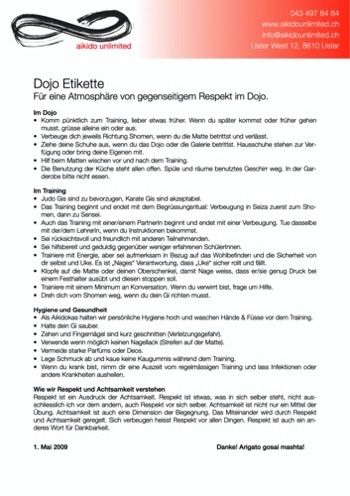 Dojo Etikette D